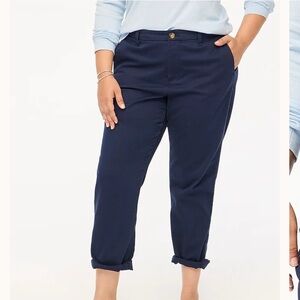 J. Crew Women’s Navy Blue Girlfriend Ankle Cropped Chino Pants 14